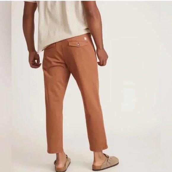 Marine Layer Hudson Pant Relaxed Cropped Faded Chestnut NWT M - Picture 3 of 6